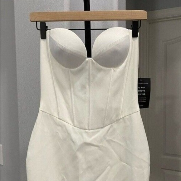 Retrofete Luna Bustier Strapless Bodycon White Maxi Dress - Picture 3 of 3